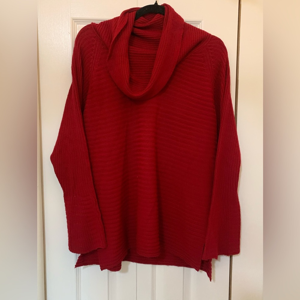 Cozy knit Red Women's Sweater Turtleneck